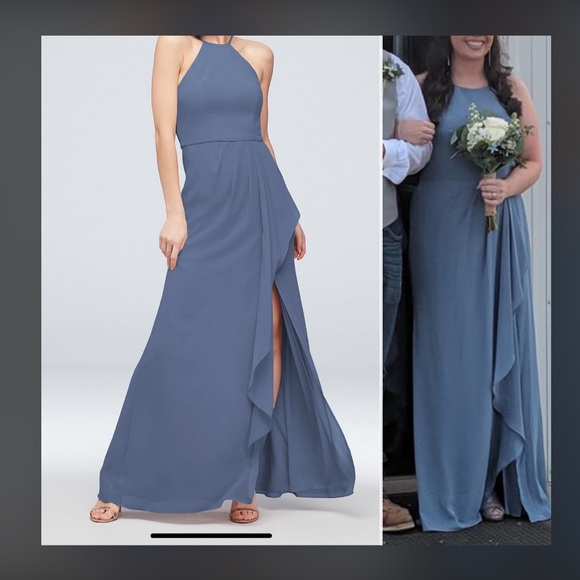 david's bridal high neck bridesmaid dress